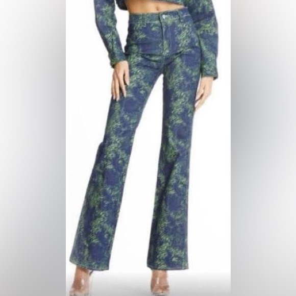 I.AM.GIA blue and green flared trendy pants - Picture 4 of 4